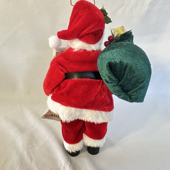 SANTA WITH LIST AND GIFTS LARGE 8 INCH CHRISTMAS ORNAMENT NEW WITH TAGS - Picture 5 of 6